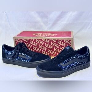 Vans Black and Bluish Gray Cozy Animal Print Shoes
